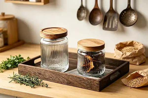 Do wooden lids on ribbed glass jars mold easily?